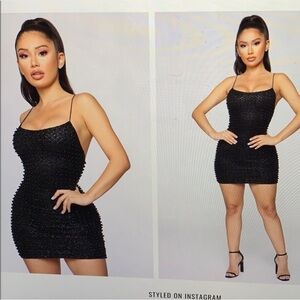 Windsor Black Beaded Mini Dress